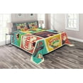 thumbnail image 1 of Ambesonne Colorful Quilted Coverlet 3 Pcs, Carnival Old Circus, King Size, Multicolor, 1 of 2