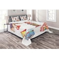 thumbnail image 1 of Ambesonne Colorful Quilted Coverlet 3 Pcs, Clown Circus, King Size, Multicolor, 1 of 4