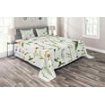 thumbnail image 1 of Ambesonne Colorful Quilted Coverlet 3 Pcs, Flowers s, King Size, Multicolor, 1 of 2