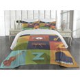 thumbnail image 1 of Ambesonne Colorful Quilted Coverlet 3 Pcs, Jazz Equipment Music, King Size, Multicolor, 1 of 4