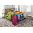thumbnail image 1 of Ambesonne Colorful Quilted Coverlet 3 Pcs, Retro Circus Animals, Queen Size, Multicolor, 1 of 2