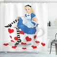 thumbnail image 1 of Ambesonne Colorful Shower Curtain, Alice with Cup, 69"Wx75"L, Multicolor, 1 of 4