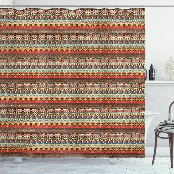 Ambesonne Colorful Shower Curtain, Aztec Birds Arrows, 69"Wx84"L, Multicolor