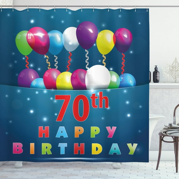 Ambesonne Colorful Shower Curtain, Balloons Party Items, 69"Wx84"L, Multicolor