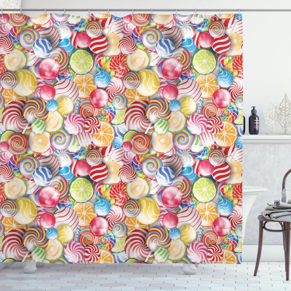 Ambesonne Colorful Shower Curtain, Candy Store, 69"Wx75"L, Multicolor