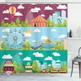 thumbnail image 1 of Ambesonne Colorful Shower Curtain, Carousels Slide Swings, 69"Wx84"L, Multicolor, 1 of 4