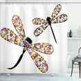 thumbnail image 1 of Ambesonne Colorful Shower Curtain, Dragonflies Black Body, 69"Wx84"L, Multicolor, 1 of 3
