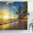 thumbnail image 1 of Ambesonne Colorful Shower Curtain, Exotic Beach Sunset, 69"Wx75"L, Multicolor, 1 of 4