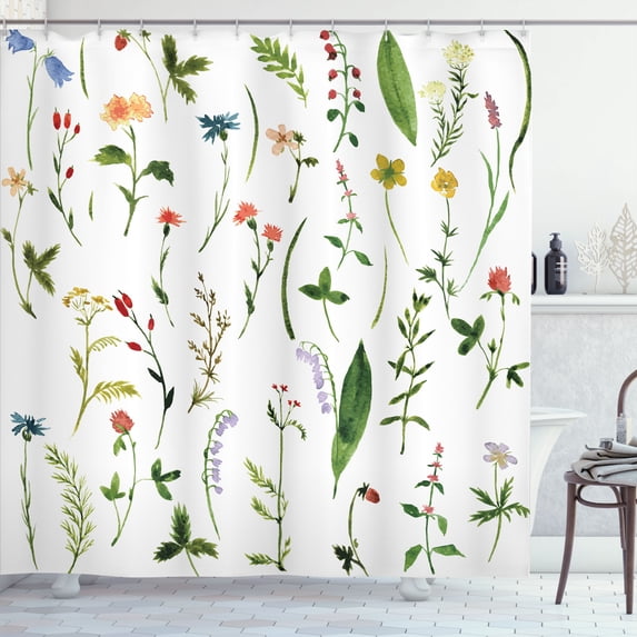 Ambesonne Colorful Shower Curtain, Flowers s, 69"Wx75"L, Multicolor