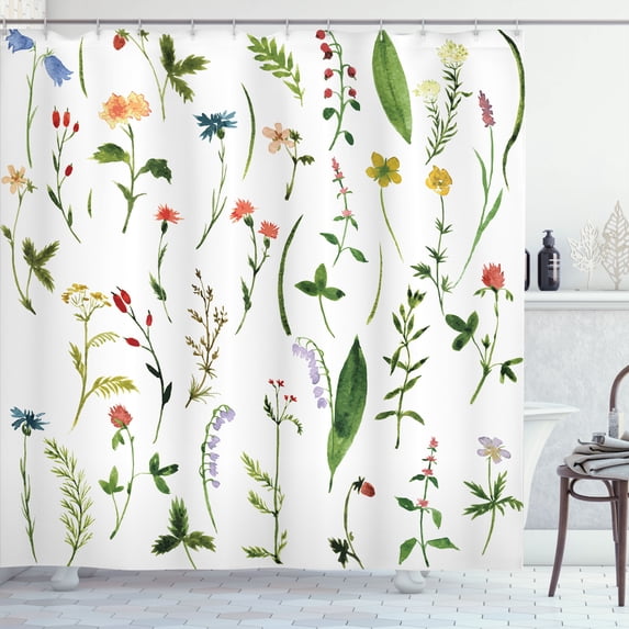 Ambesonne Colorful Shower Curtain, Flowers s, 69"Wx84"L, Multicolor