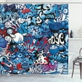 thumbnail image 1 of Ambesonne Colorful Shower Curtain, Graffiti Street Art, 69"Wx84"L, Multicolor, 1 of 3