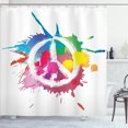 thumbnail image 1 of Ambesonne Colorful Shower Curtain, Grunge Pacifism Theme, 69"Wx84"L, Multicolor, 1 of 5