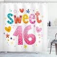 thumbnail image 1 of Ambesonne Colorful Shower Curtain, Hearts Flowers, 69"Wx75"L, Multicolor, 1 of 3