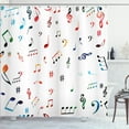 thumbnail image 1 of Ambesonne Colorful Shower Curtain, Musical Notes and Symbols, 69"Wx84"L, White Multicolor, 1 of 5