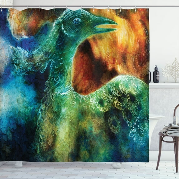Ambesonne Colorful Shower Curtain, Mythical Phoenix Birth, 69"Wx84"L, Multicolor