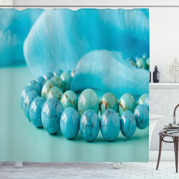 Ambesonne Colorful Shower Curtain, Necklace Strand Image Art, 69"Wx75"L, Multicolor