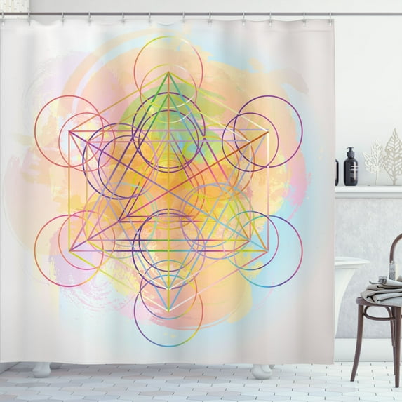 Ambesonne Colorful Shower Curtain, Psychedelic Flower, 69"Wx70"L, Multicolor