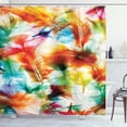 thumbnail image 1 of Ambesonne Colorful Shower Curtain, Puffy Dreamy Feathers, 69"Wx84"L, Multicolor, 1 of 5