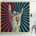 thumbnail image 1 of Ambesonne Colorful Shower Curtain, Rock 'n' Roll Hand Sign, 69"Wx75"L, Multicolor, 1 of 5