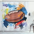 thumbnail image 1 of Ambesonne Colorful Shower Curtain, Rugby Ball Doodle Art, 69"Wx75"L, Multicolor, 1 of 5