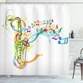 thumbnail image 1 of Ambesonne Colorful Shower Curtain, Saxophone Wavy Notes, 69"Wx70"L, Multicolor, 1 of 5