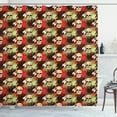 thumbnail image 1 of Ambesonne Colorful Shower Curtain, Skull Feather Pattern, 69"Wx75"L, Pistachio Green Cream, 1 of 5