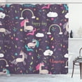 thumbnail image 1 of Ambesonne Colorful Shower Curtain, Unicorn Happy Day, 69"Wx84"L, Multicolor, 1 of 3