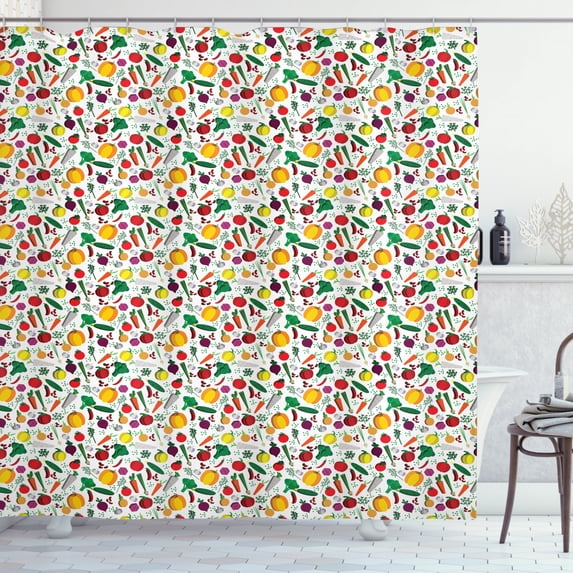 Ambesonne Colorful Shower Curtain, Vegetarian Food Chilli, 69"Wx84"L, Multicolor