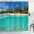 thumbnail image 1 of Ambesonne Colorful Shower Curtain, Virgin Gorda Island Beach, 69"Wx70"L, Cobalt Blue Aqua and Emerald, 1 of 5