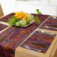 thumbnail image 1 of Ambesonne Colorful Table Runner & Placemats, Pop Art Colored Cats Motif, Placemat 4 pcs + Runner 14"x90", Brown Ruby Dark Magenta, 1 of 2