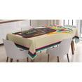 thumbnail image 1 of Ambesonne Colorful Tablecloth Rectangular Table Cover, Antique Radio Words, 60"x90", Turquoise Hot Pink, 1 of 4