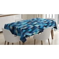 thumbnail image 1 of Ambesonne Colorful Tablecloth Rectangular Table Cover, Blue Toned Hexagons, 52"x70", Multicolor, 1 of 3