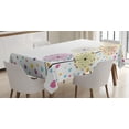 thumbnail image 1 of Ambesonne Colorful Tablecloth Rectangular Table Cover, Cartoon Pastel Look Hearts, 60"x84", White Multicolor, 1 of 4