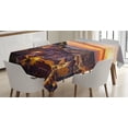thumbnail image 1 of Ambesonne Colorful Tablecloth Rectangular Table Cover, Cityscape of Lisbon, 60"x90", Brown, 1 of 4