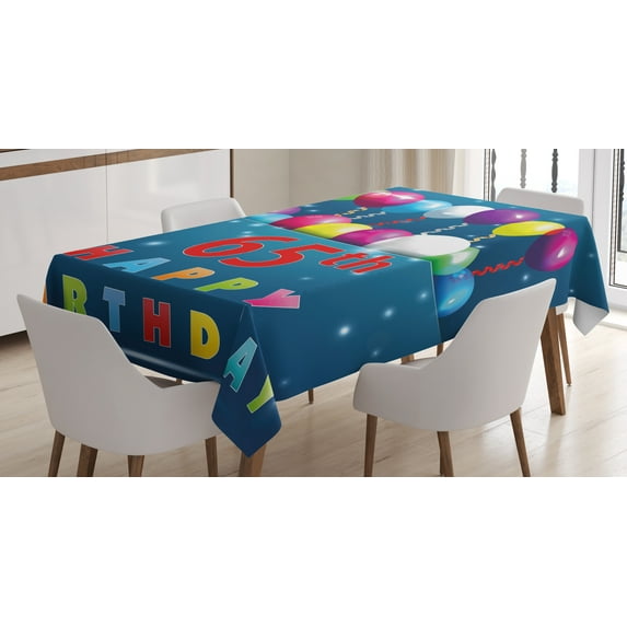 Ambesonne Colorful Tablecloth Rectangular Table Cover, Day 65, 60"x84", Multicolor
