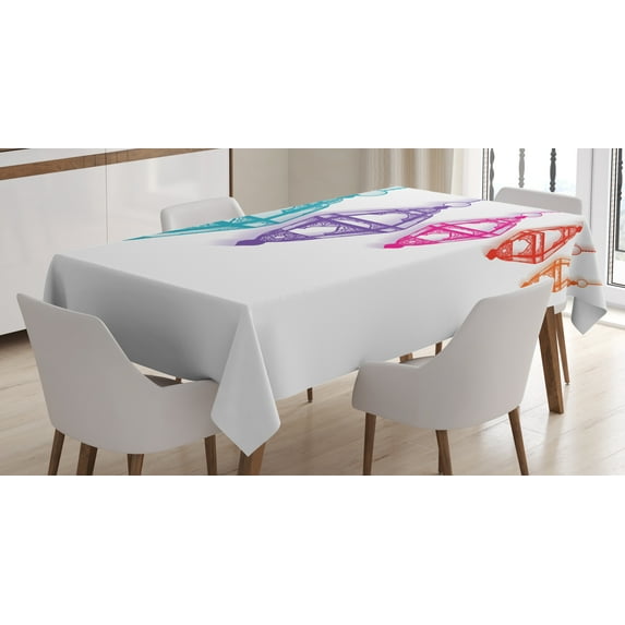 Ambesonne Colorful Tablecloth Rectangular Table Cover, Festivity Celebration Fun, 60"x84", Multicolor