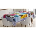 thumbnail image 1 of Ambesonne Colorful Tablecloth Rectangular Table Cover, Flowers and Macaroons, 60"x84", Multicolor, 1 of 3