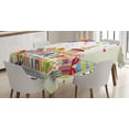 thumbnail image 1 of Ambesonne Colorful Tablecloth Rectangular Table Cover, Hearts Funny Cupcakes, 60"x90", Multicolor, 1 of 4