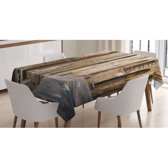 Ambesonne Colorful Tablecloth Rectangular Table Cover, Italian Houses, 52"x70", Multicolor