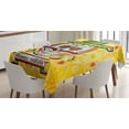 thumbnail image 1 of Ambesonne Colorful Tablecloth Rectangular Table Cover, Mexican Sugar Skull, 52"x70", Yellow, 1 of 4