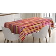 thumbnail image 1 of Ambesonne Colorful Tablecloth Rectangular Table Cover, Pink Stripes Lines, 52"x70", Multicolor, 1 of 4