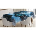 thumbnail image 1 of Ambesonne Colorful Tablecloth Rectangular Table Cover, Roses Snowflakes, 52"x70", Pale Grey and Pale Blue, 1 of 4