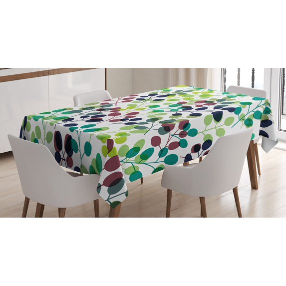 Ambesonne Colorful Tablecloth Rectangular Table Cover, Seasons with Nature, 60"x84", Multicolor