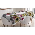 thumbnail image 1 of Ambesonne Colorful Tablecloth Rectangular Table Cover, Skull Celebration, 52"x70", Yellow White Black, 1 of 4