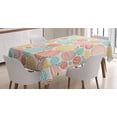 thumbnail image 1 of Ambesonne Colorful Tablecloth Rectangular Table Cover, Striped Circles Pastel, 60"x84", Multicolor, 1 of 4