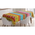 thumbnail image 1 of Ambesonne Colorful Tablecloth Rectangular Table Cover, Stripes with Hearts, 52"x70", Multicolor, 1 of 4