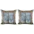 thumbnail image 1 of Ambesonne Colorful Throw Pillow Cover 2 Pack, Aged Wooden Factory, 24", Multicolor, 1 of 7