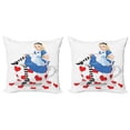 thumbnail image 1 of Ambesonne Colorful Throw Pillow Cover 2 Pack, Alice with Cup, 18", Multicolor, 1 of 7
