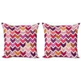 thumbnail image 1 of Ambesonne Colorful Throw Pillow Cover 2 Pack, Arrow Chevron Geometry, 20", Multicolor, 1 of 2