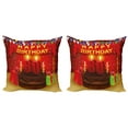 thumbnail image 1 of Ambesonne Colorful Throw Pillow Cover 2 Pack, Birthday Party Cakes, 24", Multicolor, 1 of 7